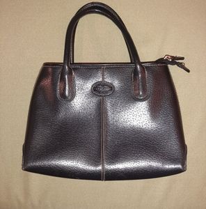 Black Rosettie Satchel Top Handle Bag